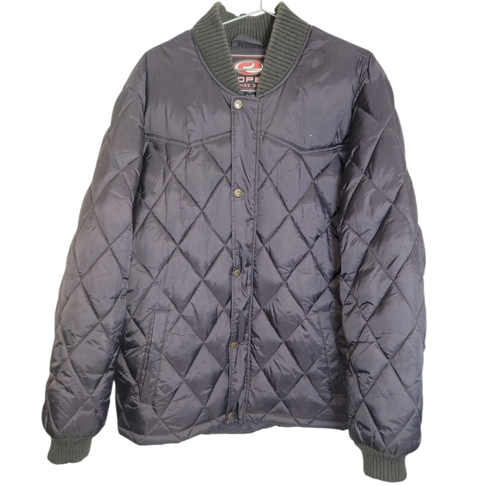Roper Range Gear Quilted Down Jacket Men's XL Snap Front Insulated Bomber